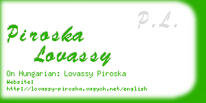 piroska lovassy business card